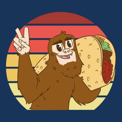Big Foot Taco Peace Out Sunset T-Shirt