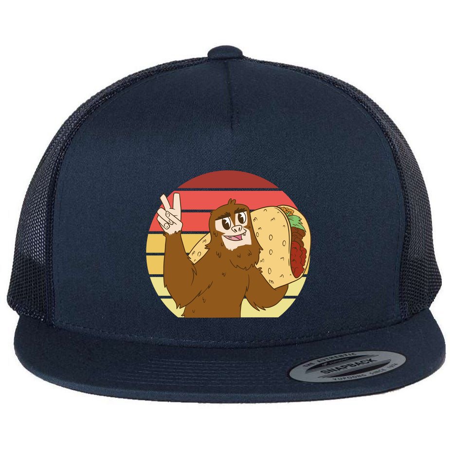 Big Foot Taco Peace Out Sunset Flat Bill Trucker Hat