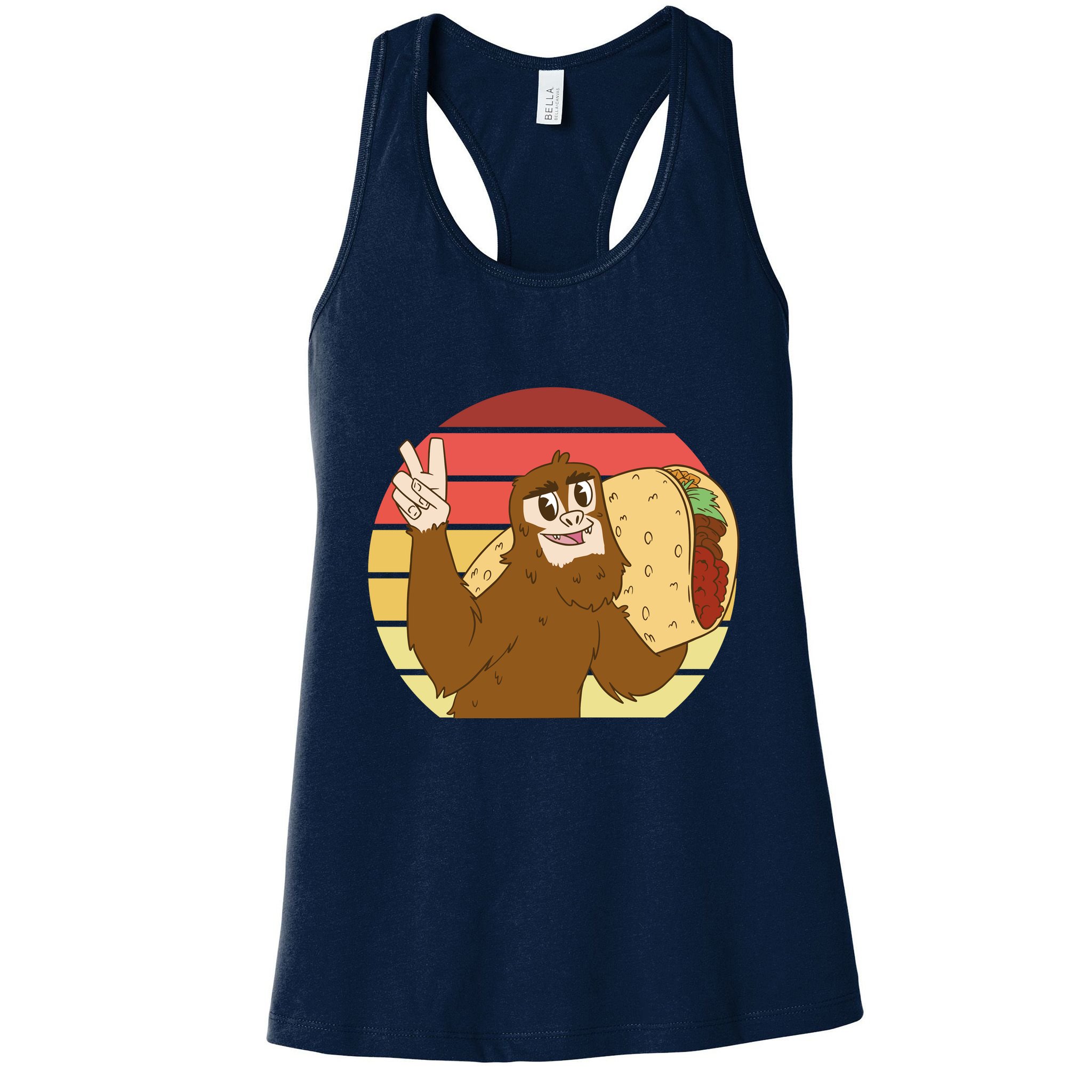 Big Foot Taco Peace Out Sunset Womens Tank Top