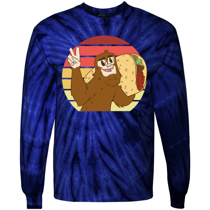 Big Foot Taco Peace Out Sunset Tie-Dye Long Sleeve Shirt