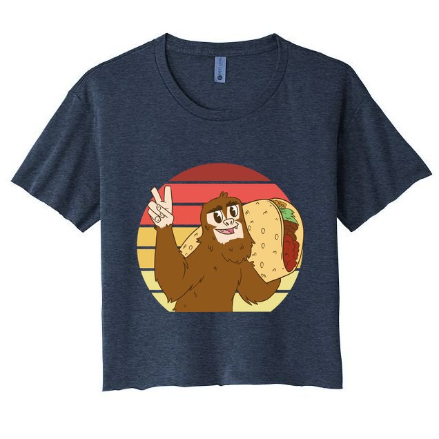 Big Foot Taco Peace Out Sunset Crop Top