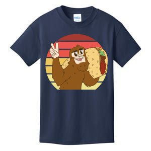 Big Foot Taco Peace Out Sunset Kids T-Shirt