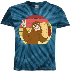 Big Foot Taco Peace Out Sunset Kids Tie-Dye T-Shirt