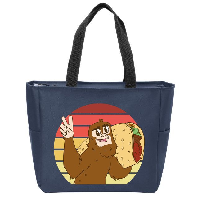 Big Foot Taco Peace Out Sunset Zip Tote Bag