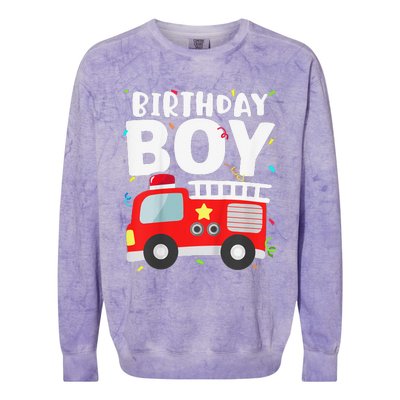 Birthday Fire Truck Party Firefighter Theme Colorblast Crewneck Sweatshirt