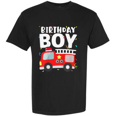 Birthday Fire Truck Party Firefighter Theme Garment-Dyed Heavyweight T-Shirt