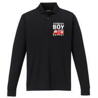 Birthday Fire Truck Party Firefighter Theme Performance Long Sleeve Polo