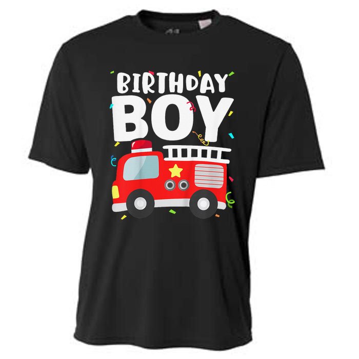 Birthday Fire Truck Party Firefighter Theme Cooling Performance Crew T-Shirt