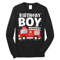 Birthday Fire Truck Party Firefighter Theme Long Sleeve Shirt