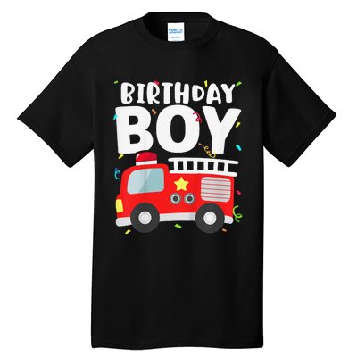 Birthday Fire Truck Party Firefighter Theme Tall T-Shirt