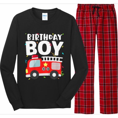 Birthday Fire Truck Party Firefighter Theme Long Sleeve Pajama Set