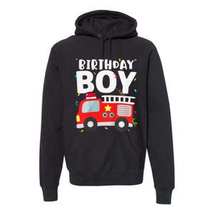 Birthday Fire Truck Party Firefighter Theme Premium Hoodie