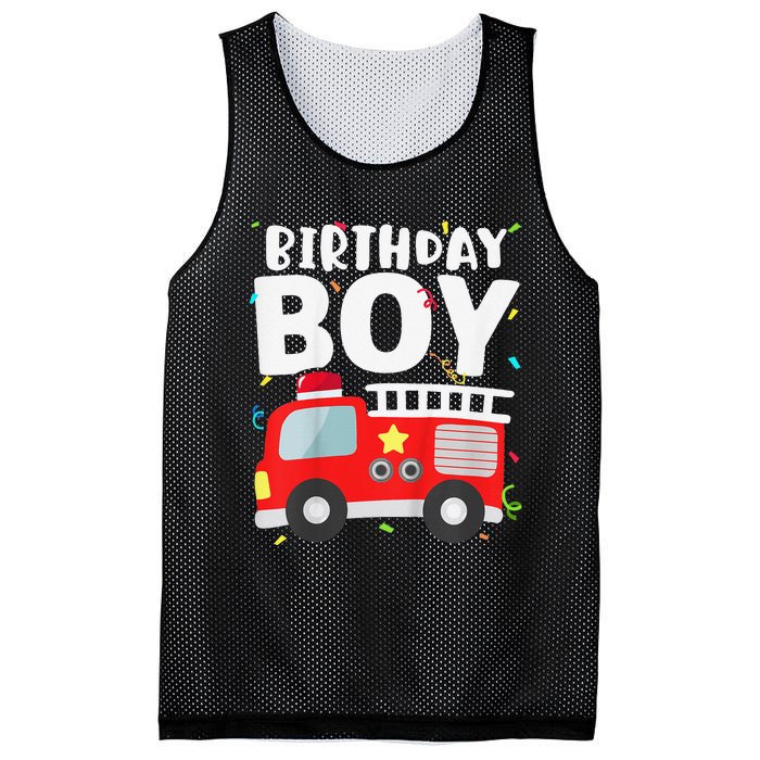 Birthday Fire Truck Party Firefighter Theme Mesh Reversible Basketball Jersey Tank