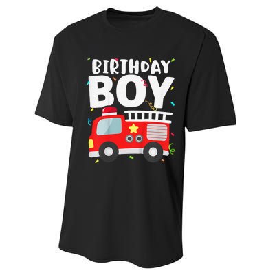 Birthday Fire Truck Party Firefighter Theme Performance Sprint T-Shirt