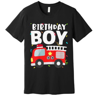 Birthday Fire Truck Party Firefighter Theme Premium T-Shirt