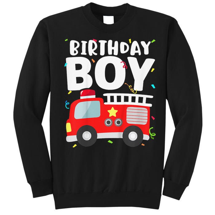 Birthday Fire Truck Party Firefighter Theme Tall Sweatshirt