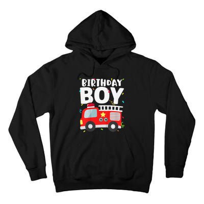 Birthday Fire Truck Party Firefighter Theme Tall Hoodie