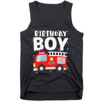 Birthday Fire Truck Party Firefighter Theme Tank Top