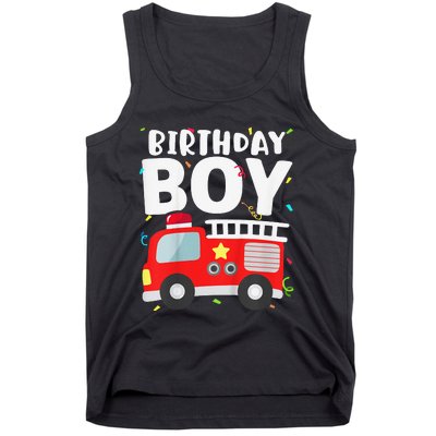 Birthday Fire Truck Party Firefighter Theme Tank Top