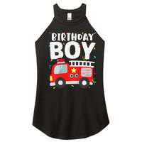 Birthday Fire Truck Party Firefighter Theme Women’s Perfect Tri Rocker Tank