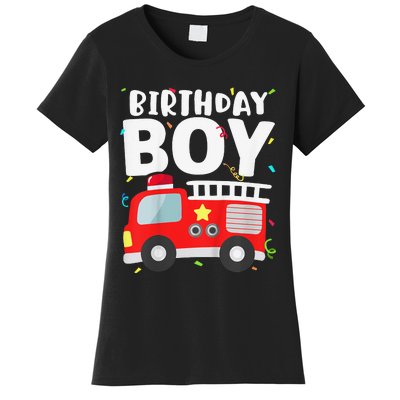 Birthday Fire Truck Party Firefighter Theme Women's T-Shirt