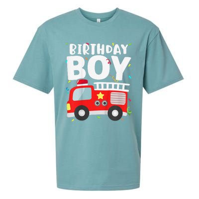 Birthday Fire Truck Party Firefighter Theme Sueded Cloud Jersey T-Shirt