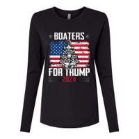 Boaters For Trump 2024 Republican Boat Parade Vintage Womens Cotton Relaxed Long Sleeve T-Shirt