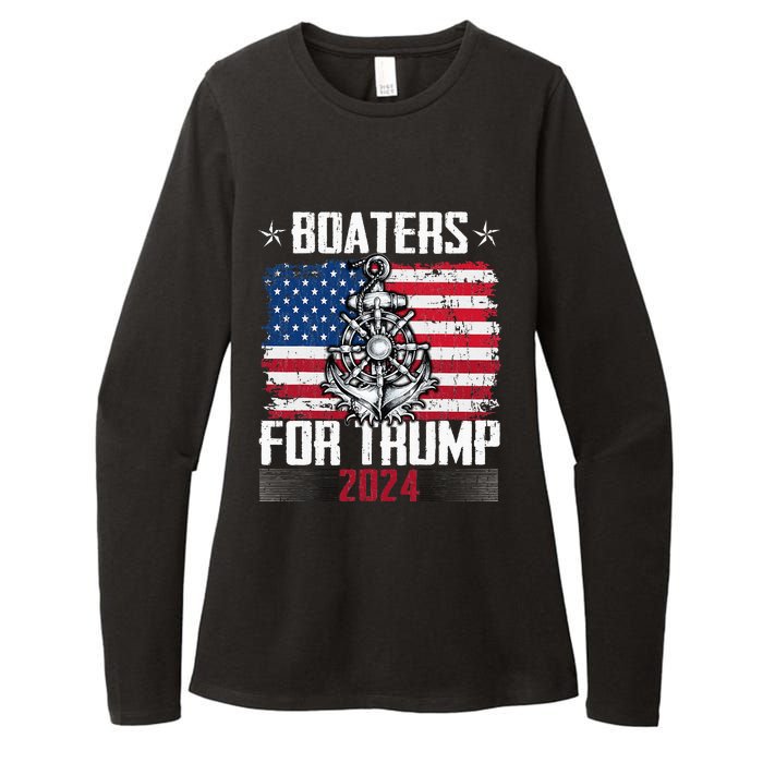 Boaters For Trump 2024 Republican Boat Parade Vintage Womens CVC Long Sleeve Shirt