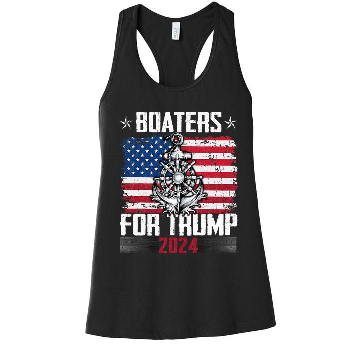 Boaters For Trump 2024 Republican Boat Parade Vintage Women's Racerback Tank