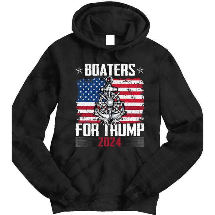 Boaters For Trump 2024 Republican Boat Parade Vintage Tie Dye Hoodie