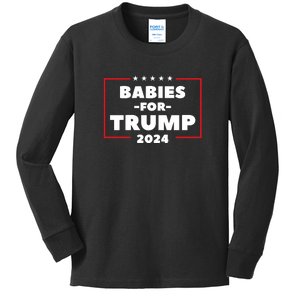 Babies For Trump 2024 Kids Long Sleeve Shirt