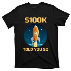 Bitcoin Funny Told You So $100k T-Shirt