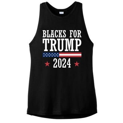 Blacks For Trump 2024 Presidential Election Republican Ladies PosiCharge Tri-Blend Wicking Tank