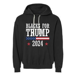 Blacks For Trump 2024 Presidential Election Republican Garment-Dyed Fleece Hoodie