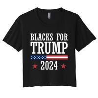 Blacks For Trump 2024 Presidential Election Republican Women's Crop Top Tee