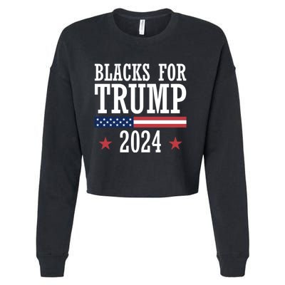 Blacks For Trump 2024 Presidential Election Republican Cropped Pullover Crew