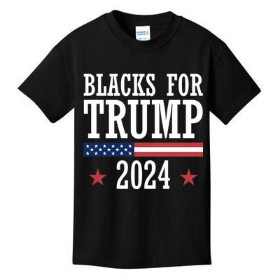 Blacks For Trump 2024 Presidential Election Republican Kids T-Shirt