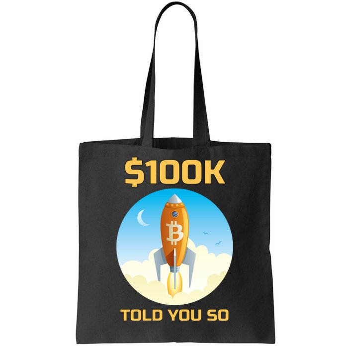 Bitcoin Funny Told You So $100k Tote Bag