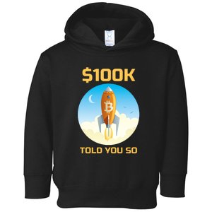 Bitcoin Funny Told You So $100k Toddler Hoodie