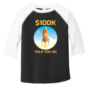 Bitcoin Funny Told You So $100k Toddler Fine Jersey T-Shirt