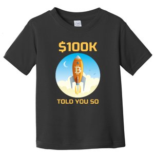 Bitcoin Funny Told You So $100k Toddler T-Shirt