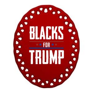 Black For Trump 2024 Ceramic Oval Ornament