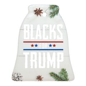 Black For Trump 2024 Ceramic Bell Ornament