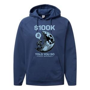 Bitcoin Funny Told You So $100k Performance Fleece Hoodie