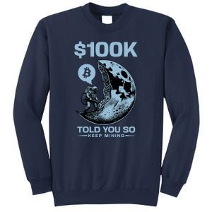 Bitcoin Funny Told You So $100k Sweatshirt