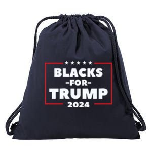 Blacks For Trump 2024 Drawstring Bag