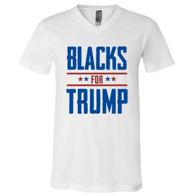 Blacks For Trump 2024 V-Neck T-Shirt