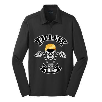 Bikers For Trump Silk Touch Performance Long Sleeve Polo