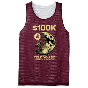 Bitcoin Funny Told You So $100k Mesh Reversible Basketball Jersey Tank