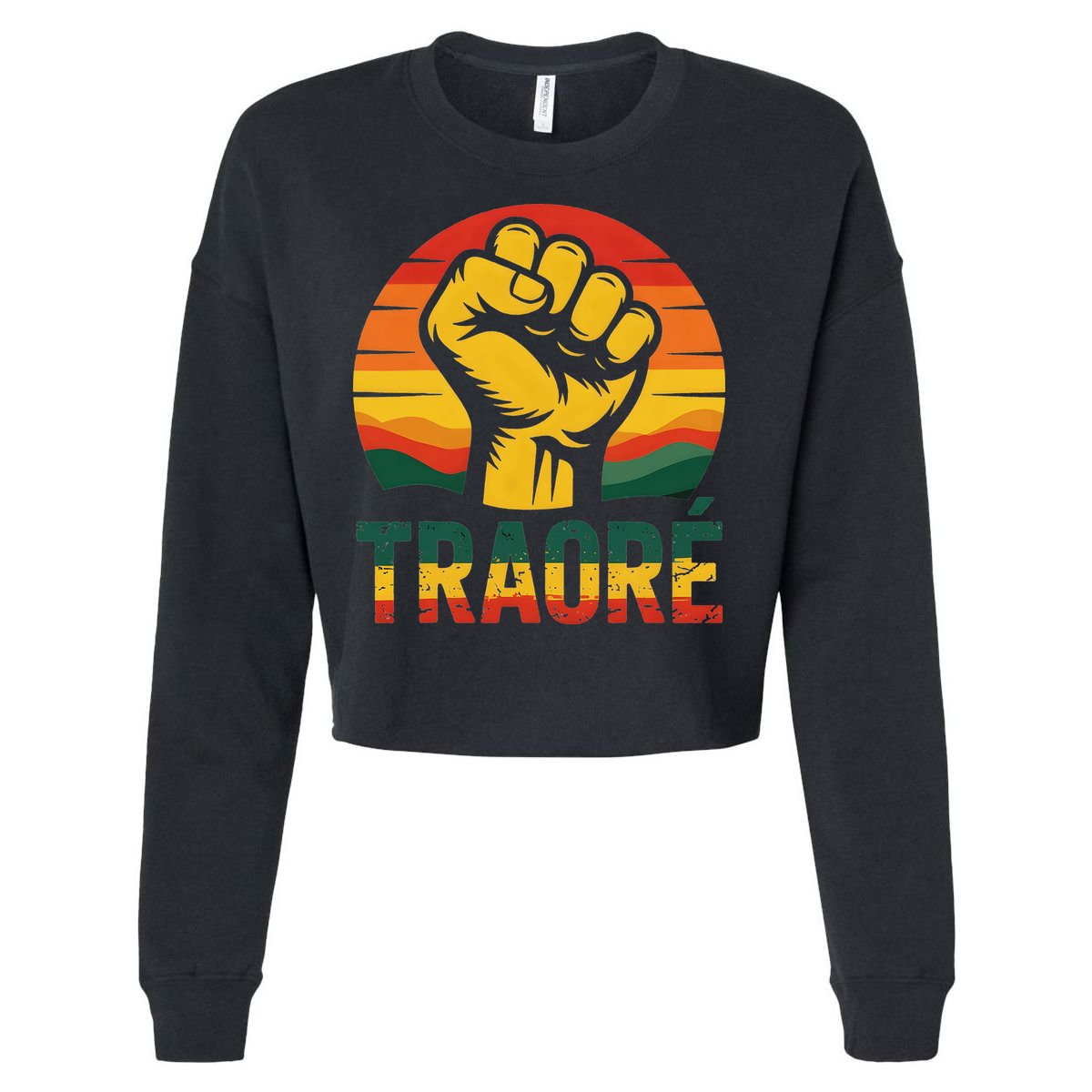 Burkina Faso-Ibrahim Traore Thomas Sankara Cropped Pullover Crew